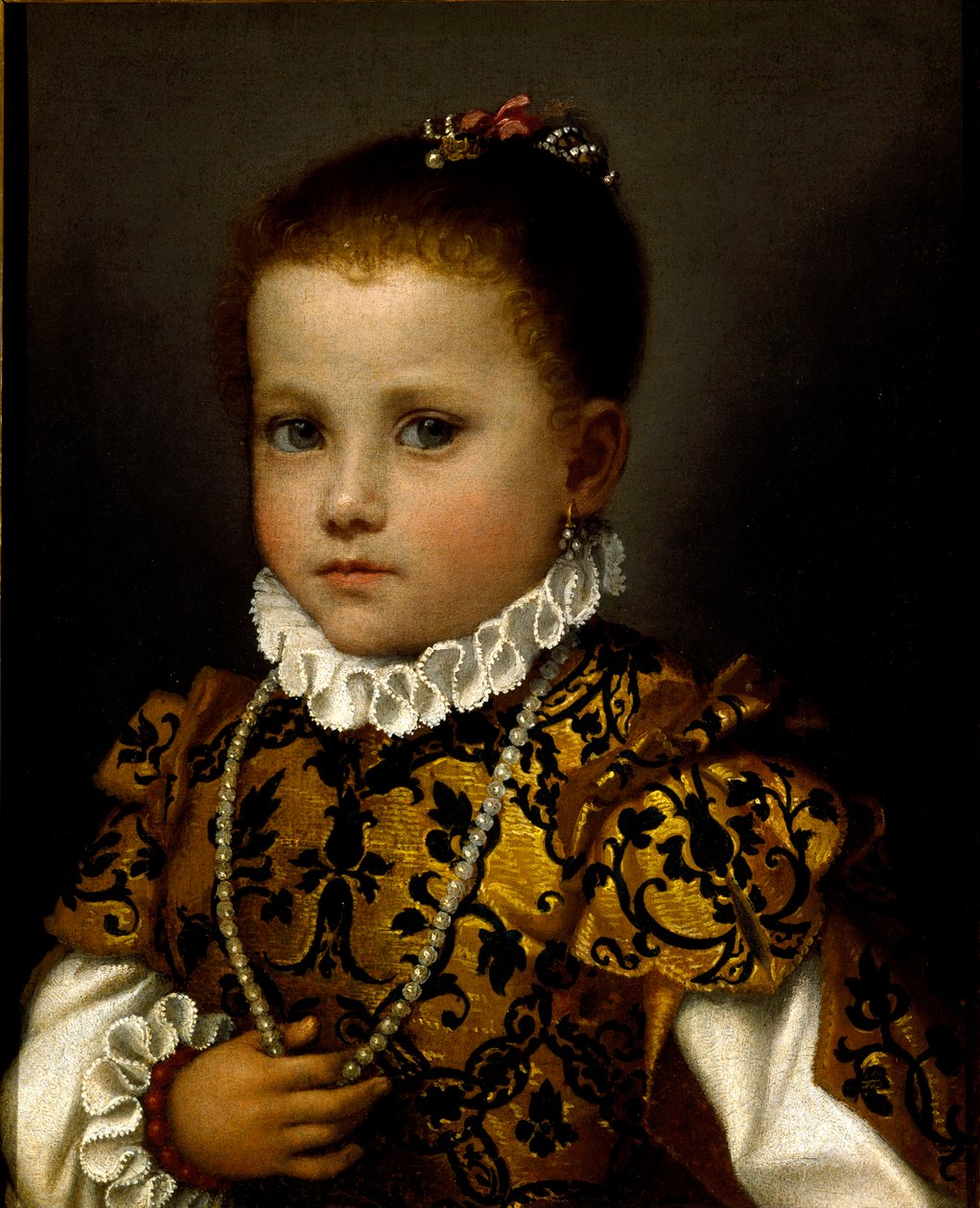 Portret van een klein meisje door Giovanni Battista Moroni