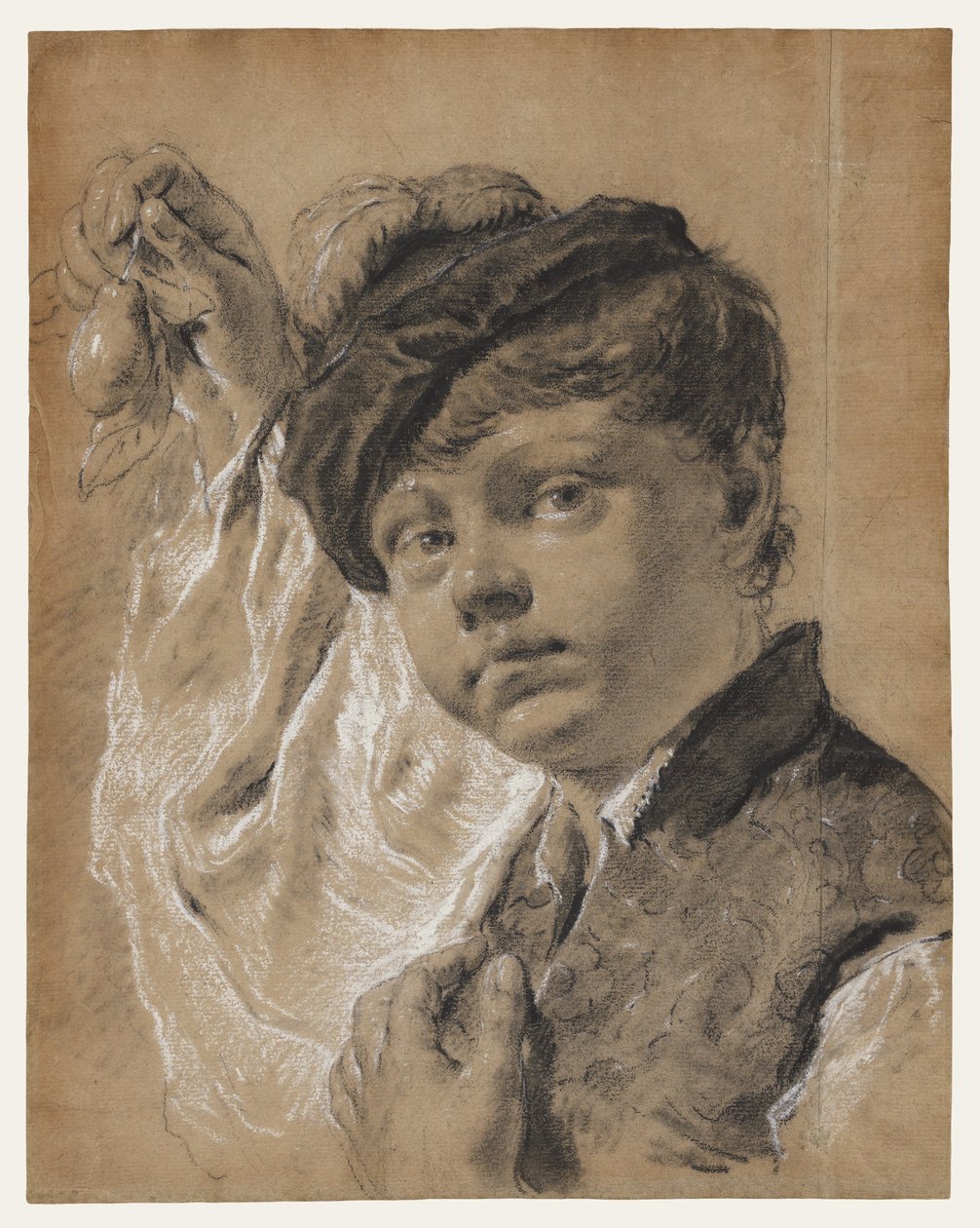 Een jongen met een peer (Giacomo Piazzetta) door Giovanni Battista Piazzetta