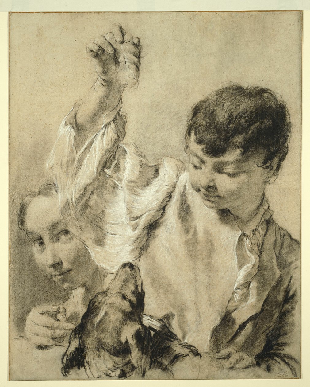 Giacomo voert een hond door Giovanni Battista Piazzetta