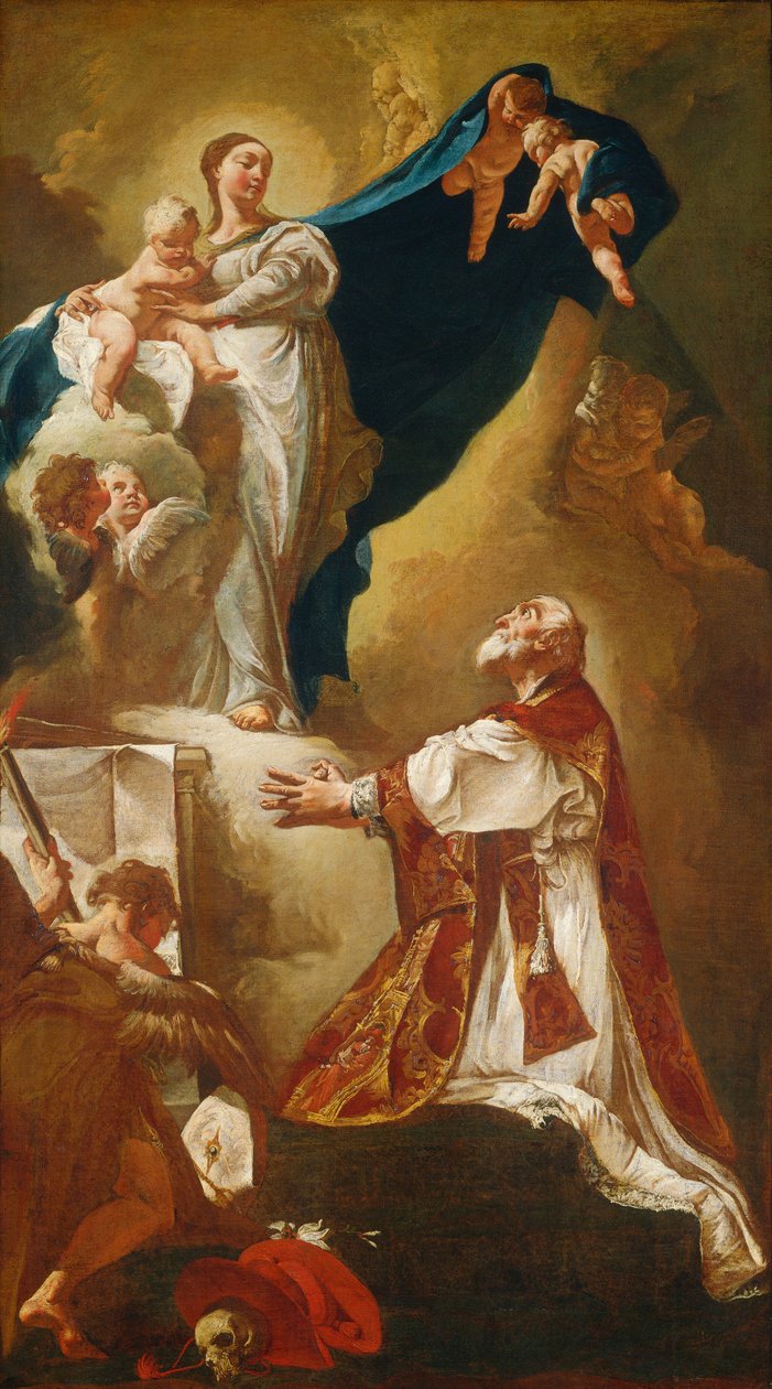 Madonna met Kind verschijnt aan de heilige Filippus Neri door Giovanni Battista Piazzetta