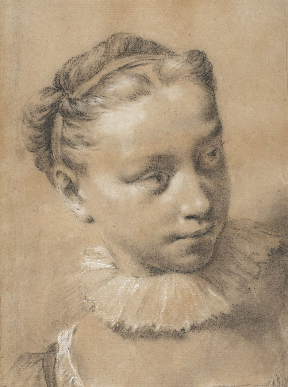 Jong meisje met molensteenkraag door Giovanni Battista Piazzetta