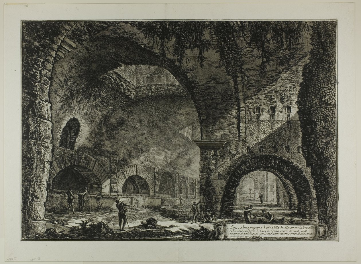Een ander interieurzicht van de Villa van Maecenas, Tivoli, uit Zichten van Rome door Giovanni Battista Piranesi