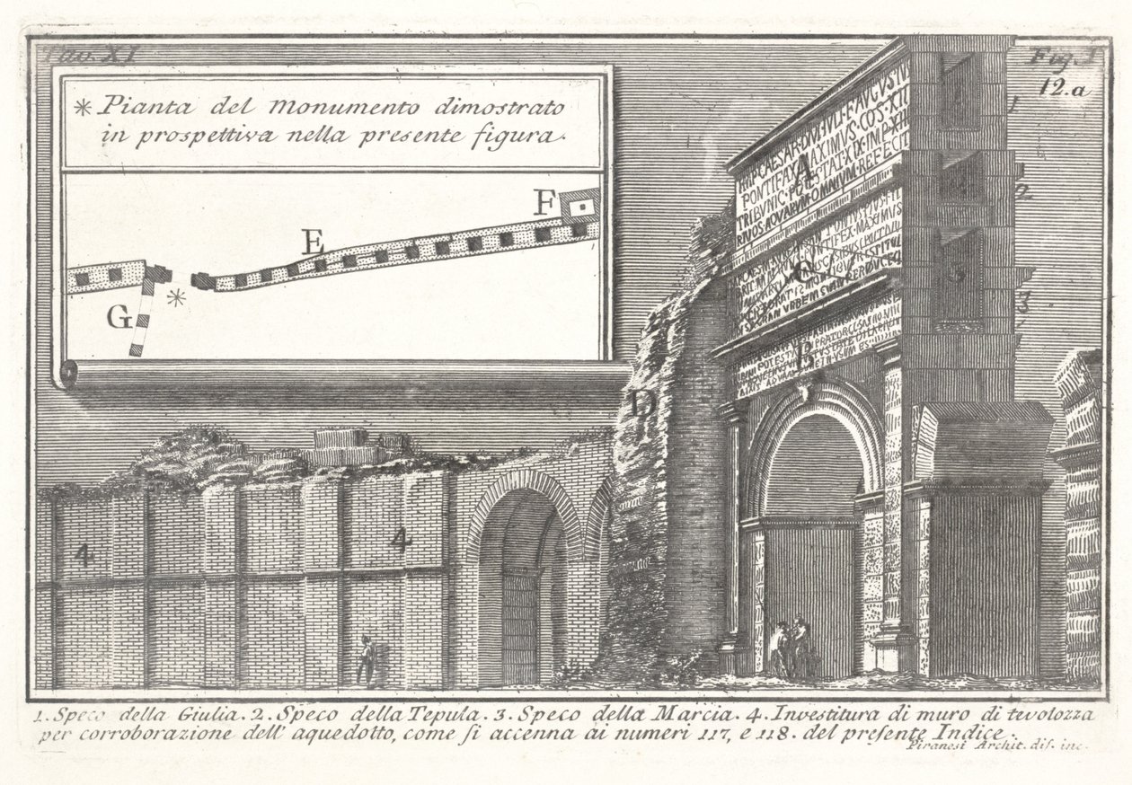 Aquaduct van de Acqua Giulia, Speco della Giulia door Giovanni Battista Piranesi