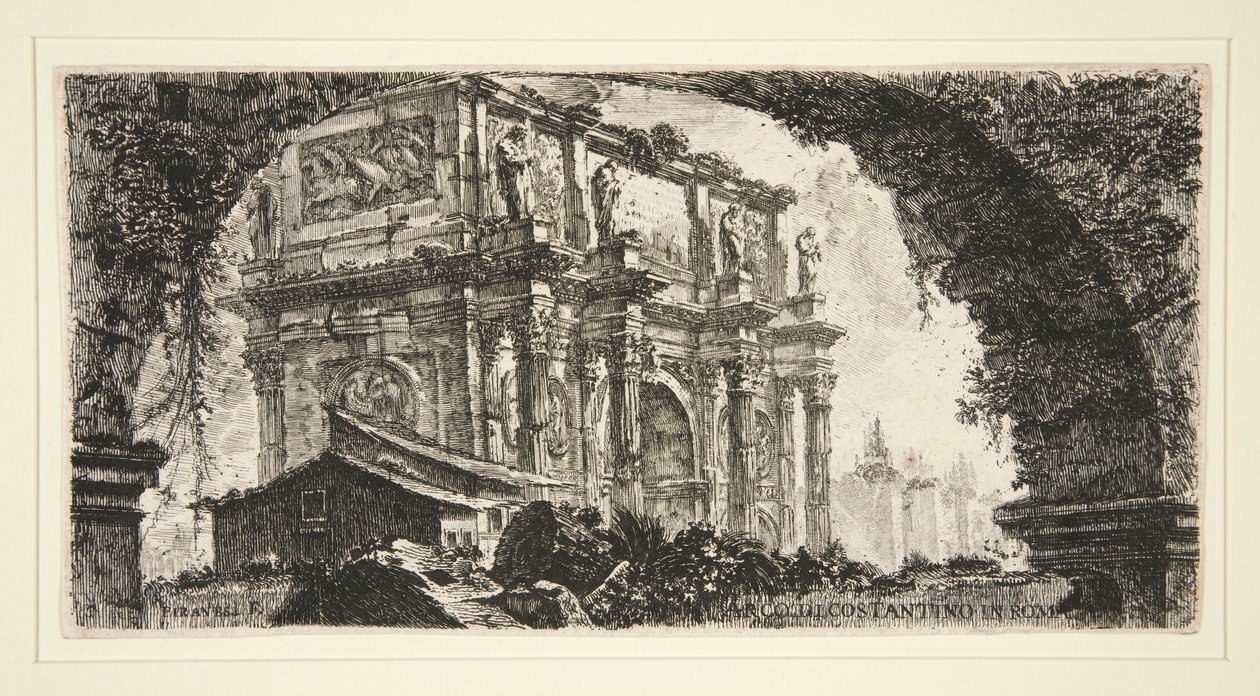 Boog van Constantijn in Rome, uit Enkele aanzichten van triomfbogen en andere monumenten door Giovanni Battista Piranesi