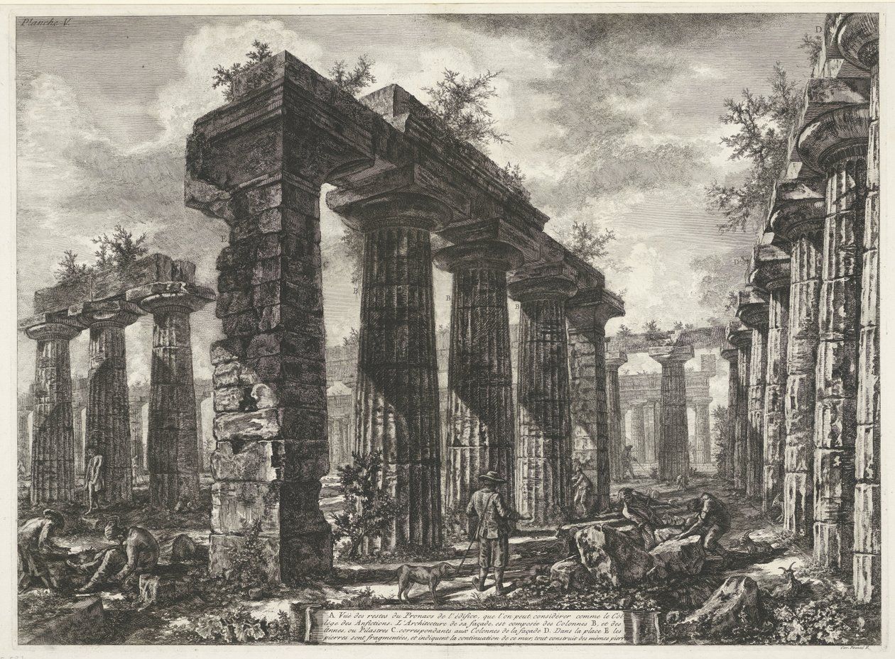 Basilica di Paestum te Paestum door Giovanni Battista Piranesi