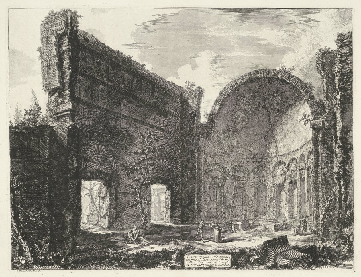 Bibliotheek in de Villa Adriana te Tivoli door Giovanni Battista Piranesi