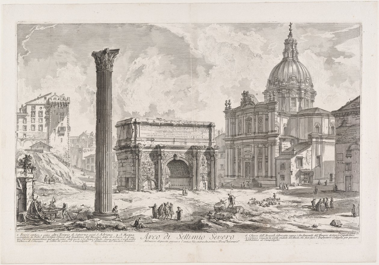 Boog van Septimius Severus door Giovanni Battista Piranesi