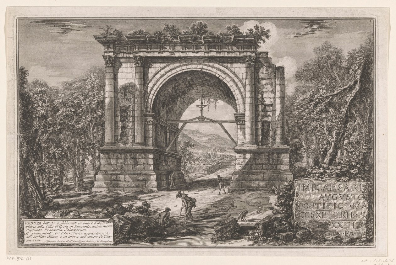 Boog van Augustus te Aosta door Giovanni Battista Piranesi