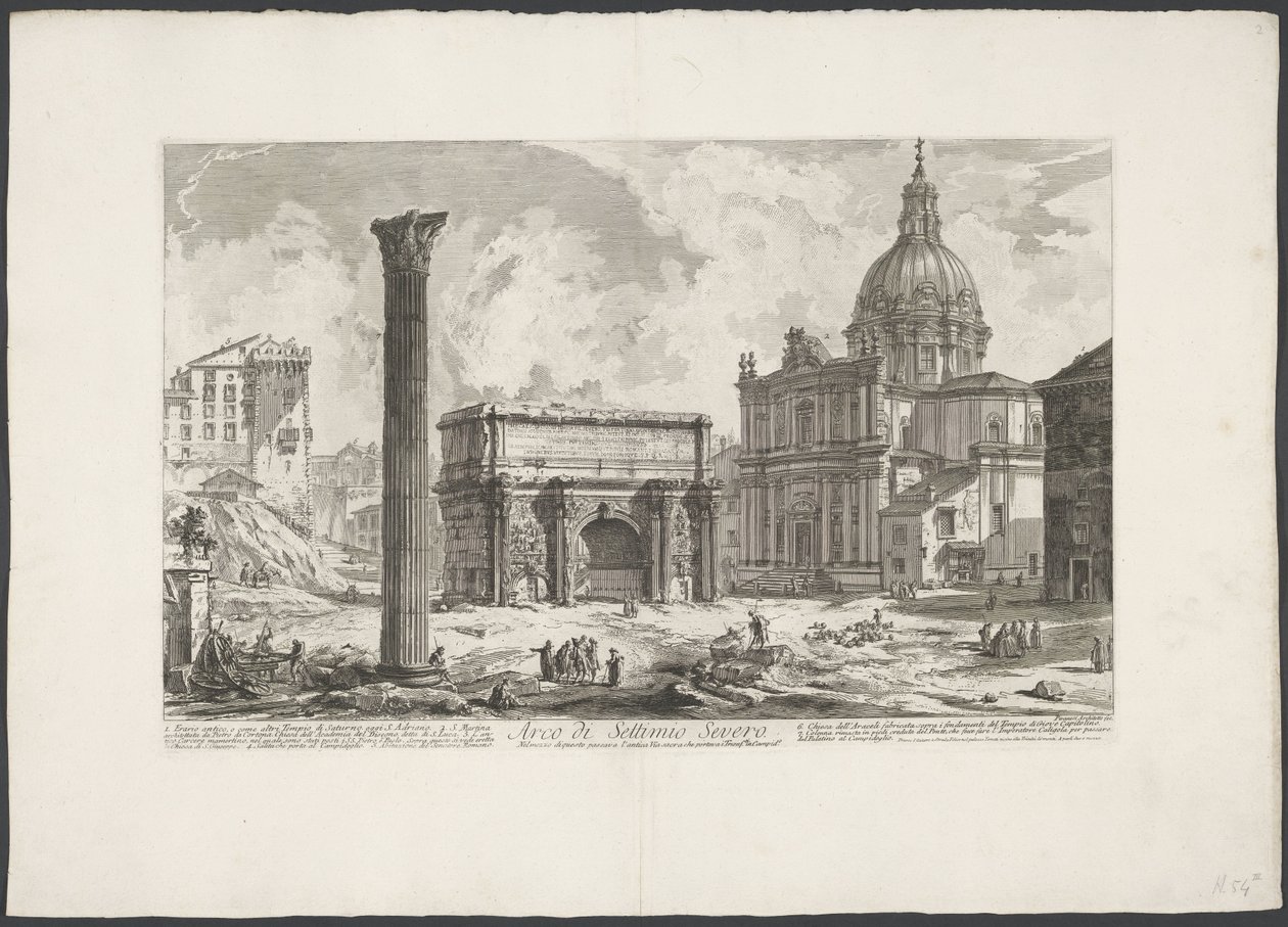 Boog van Septimius Severus op het Forum Romanum door Giovanni Battista Piranesi