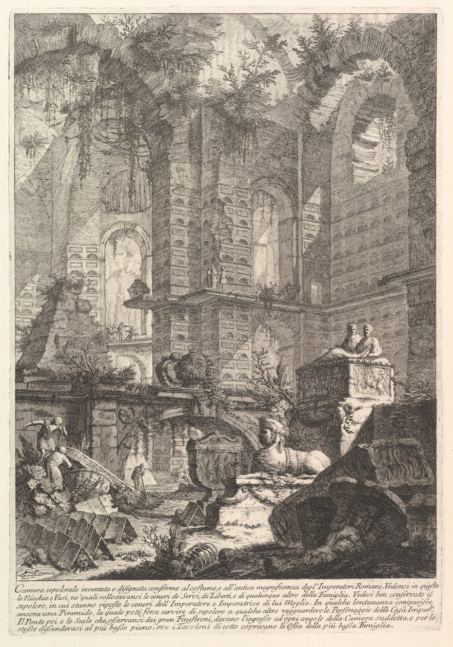 Camera sepolcrale uitgevonden en getekend volgens de gewoonte en oude pracht, ca. 1750 door Giovanni Battista Piranesi
