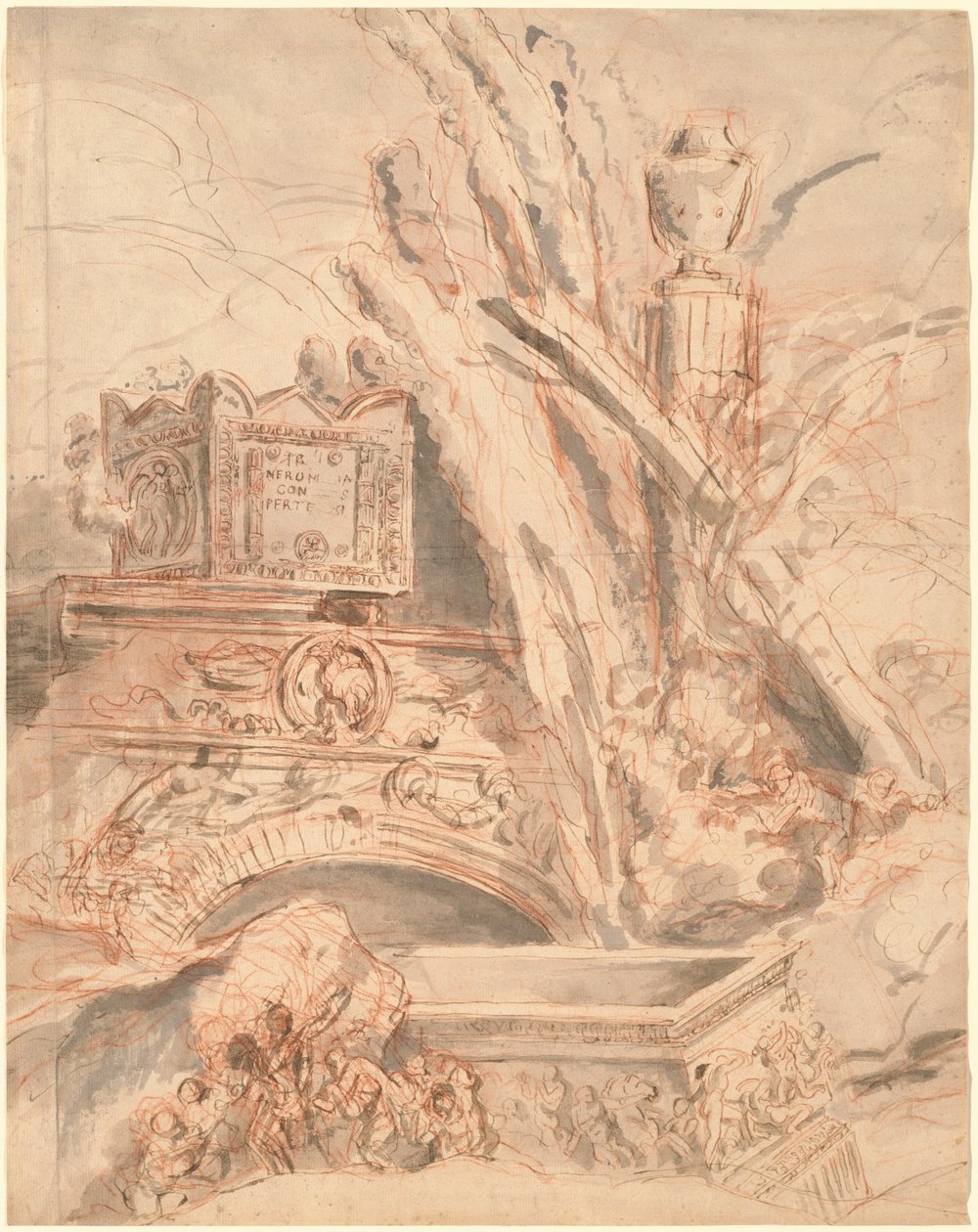 Grottesco met het graf van Nero door Giovanni Battista Piranesi