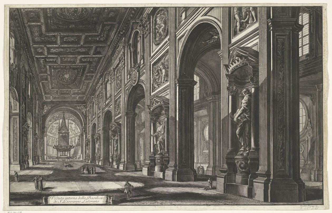 Interieur van de Sint-Jan van Lateranen te Rome door Giovanni Battista Piranesi