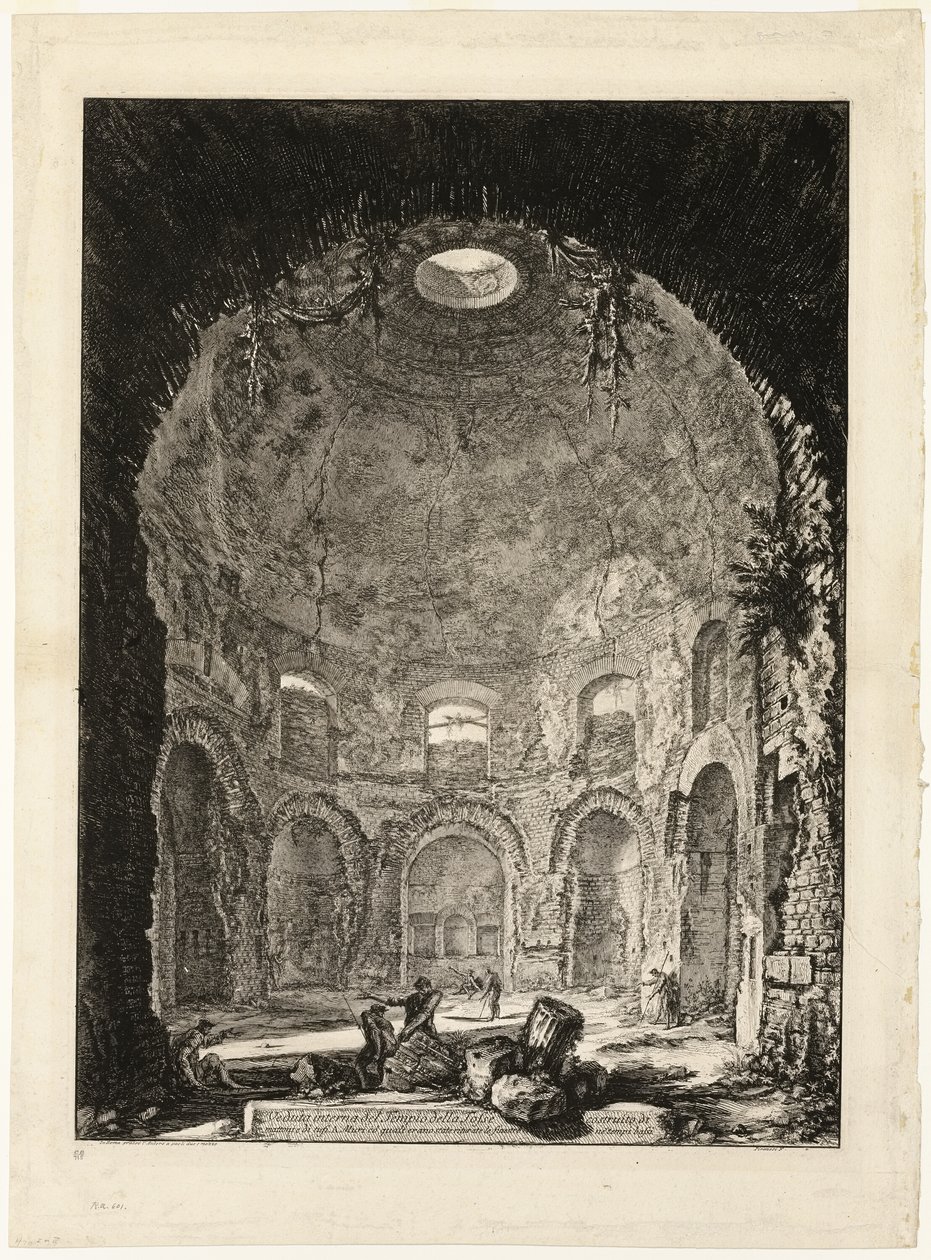 Interieur van de zogenaamde Tempio della Tosse [Tempel van de Hoest], uit Zichten op Rome door Giovanni Battista Piranesi