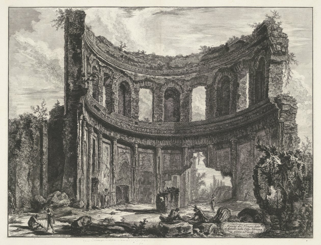 Kleine paleis in Villa Adriana te Tivoli door Giovanni Battista Piranesi