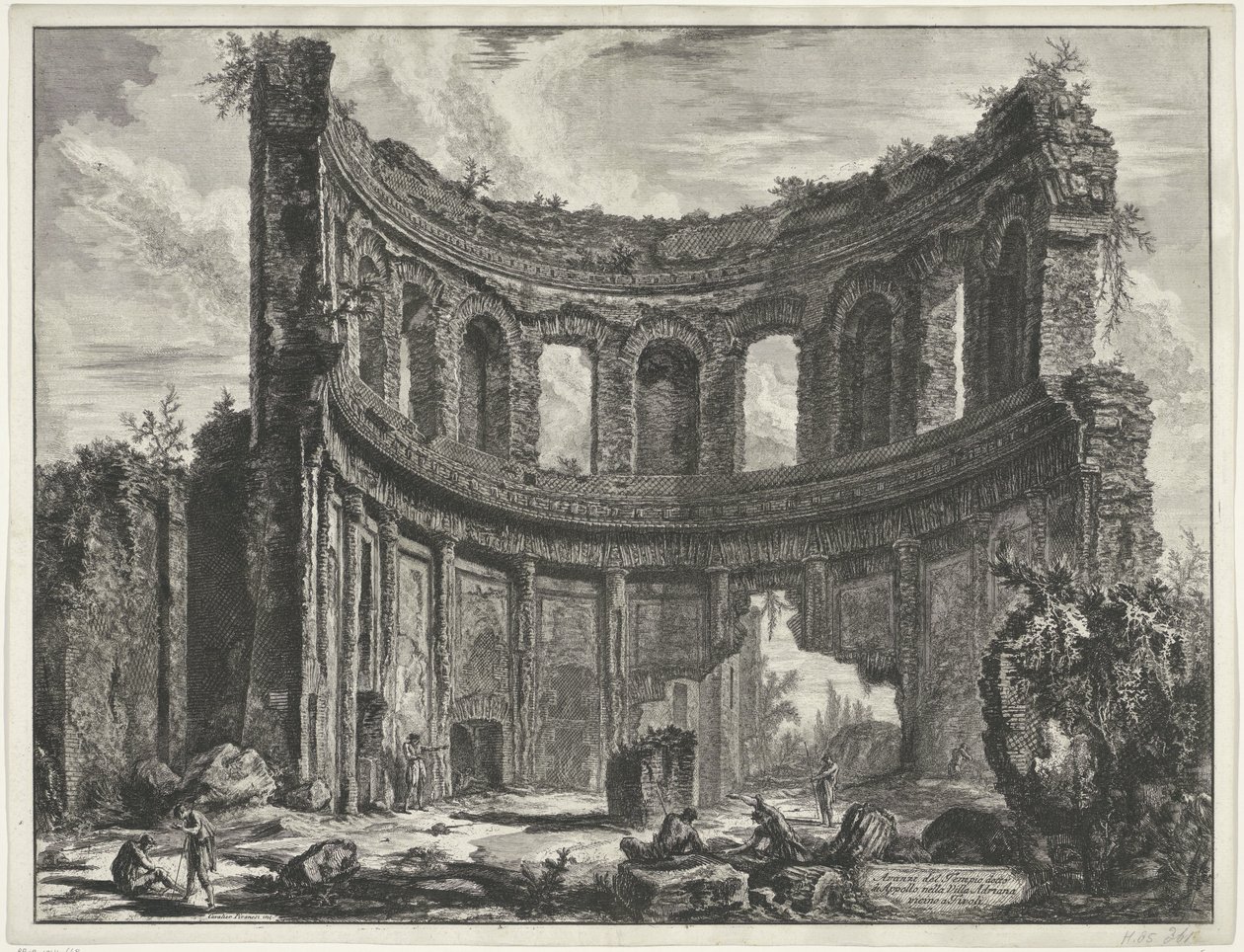 Kleine paleis in Villa Adriana te Tivoli door Giovanni Battista Piranesi