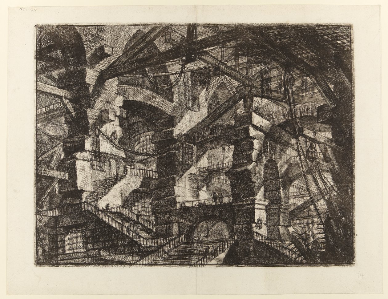 De gevangenissen van de uitvinding, plaat XIV: De gotische boog door Giovanni Battista Piranesi