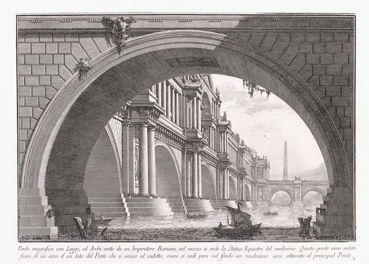 Prachtige brug met loggia door Giovanni Battista Piranesi