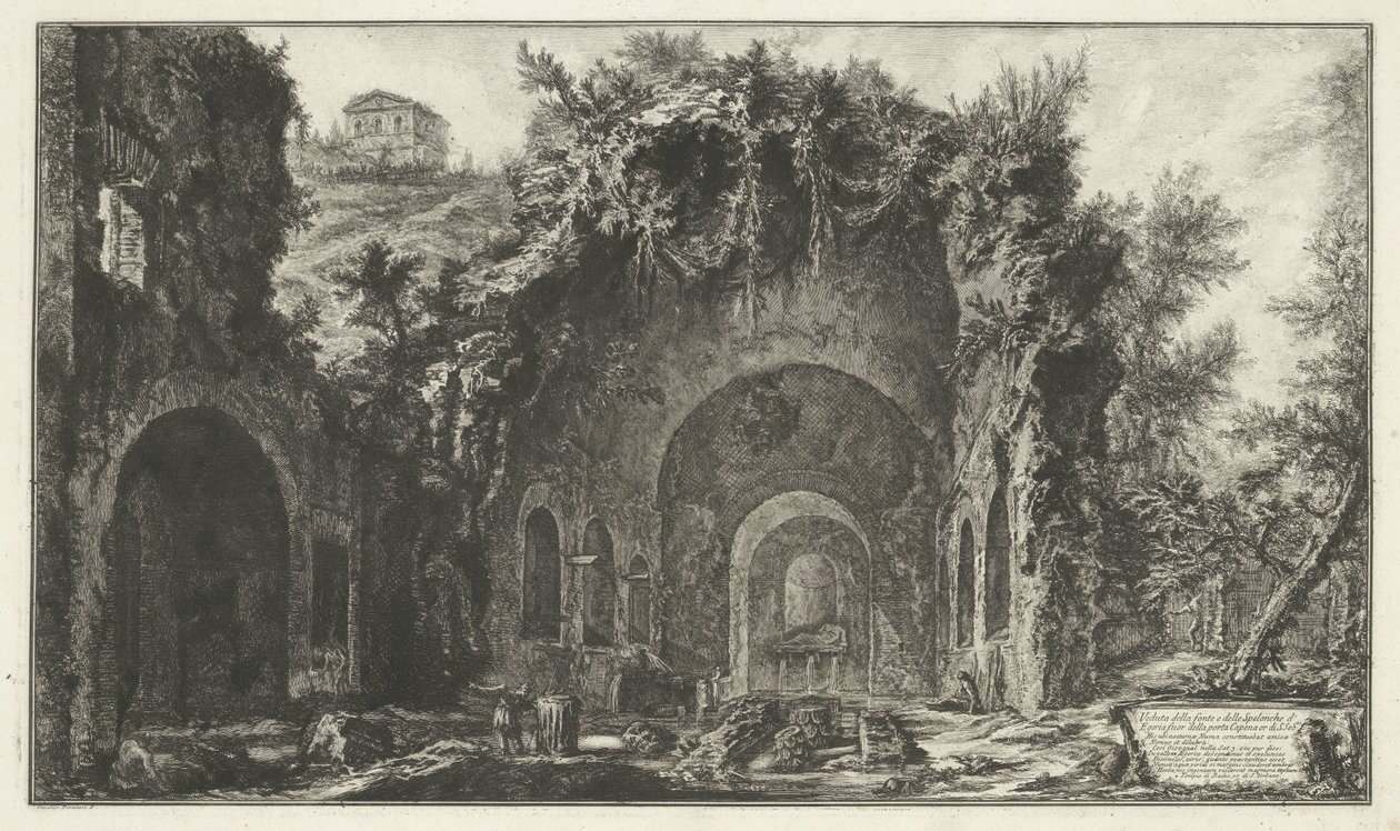 Nymphaeum van Egeria bij Rome door Giovanni Battista Piranesi