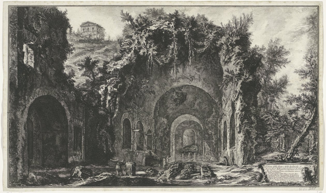 Nymphaeum van Egeria bij Rome door Giovanni Battista Piranesi