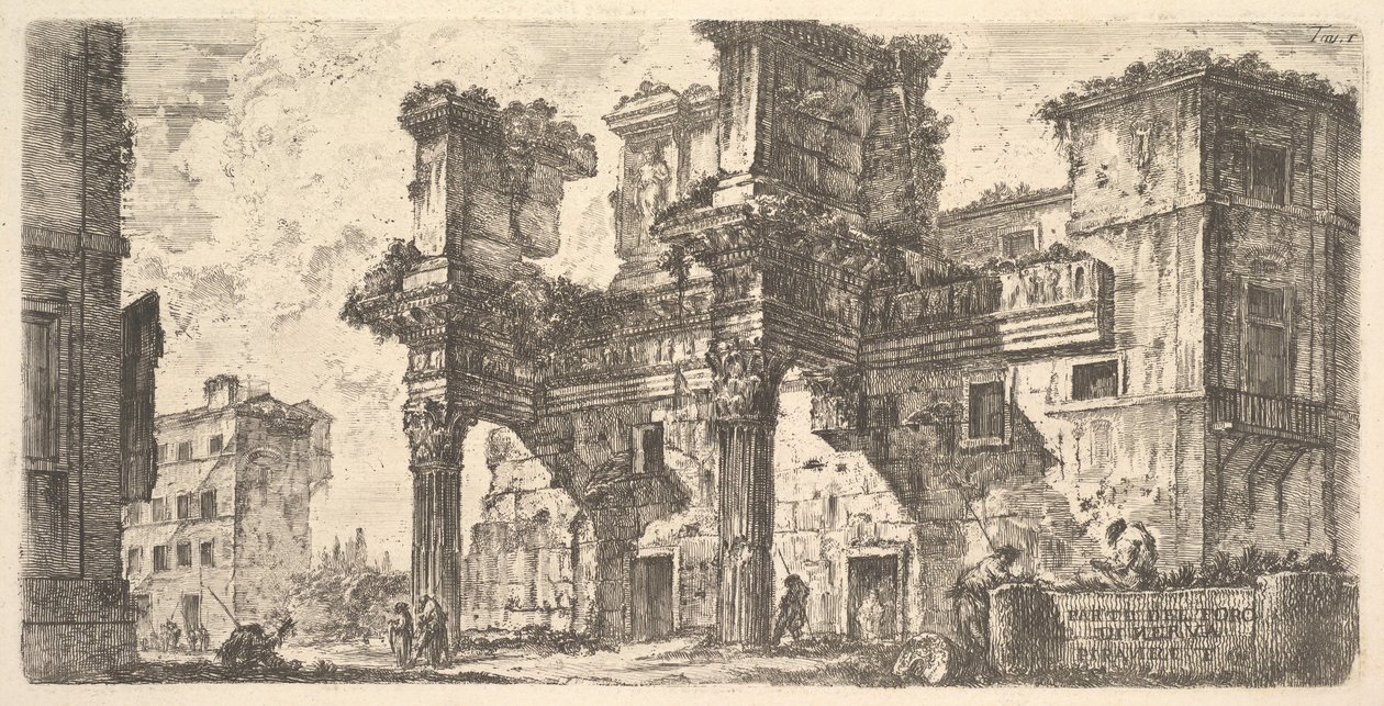 Deel van het Forum van Nerva (plaat 1) door Giovanni Battista Piranesi