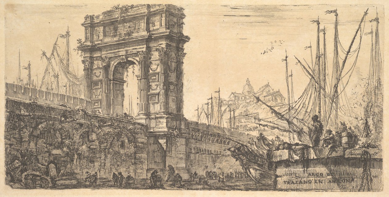 Boog van Trajanus in Ancona, ca. 1748 door Giovanni Battista Piranesi