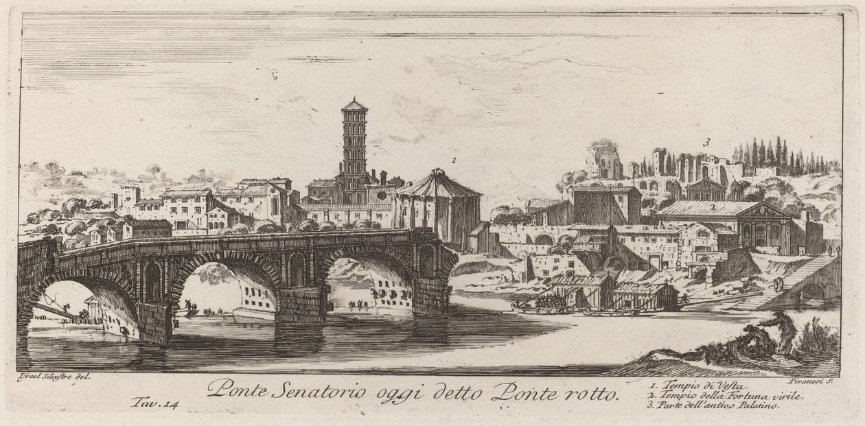 Ponte Senatorio tegenwoordig Ponte Rotto genoemd door Giovanni Battista Piranesi