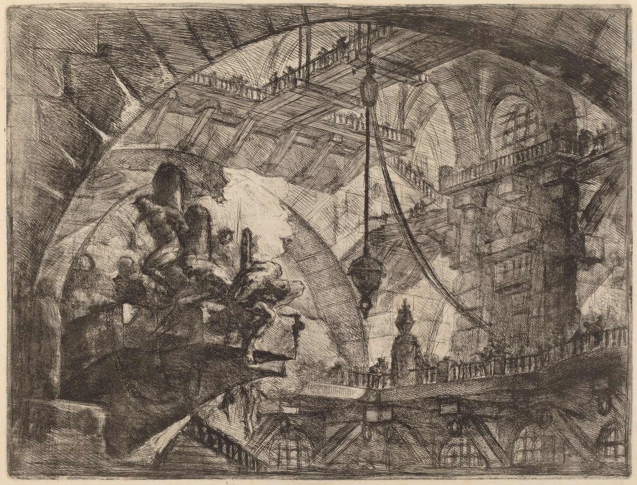 Gevangenen op een Uitstekend Platform door Giovanni Battista Piranesi
