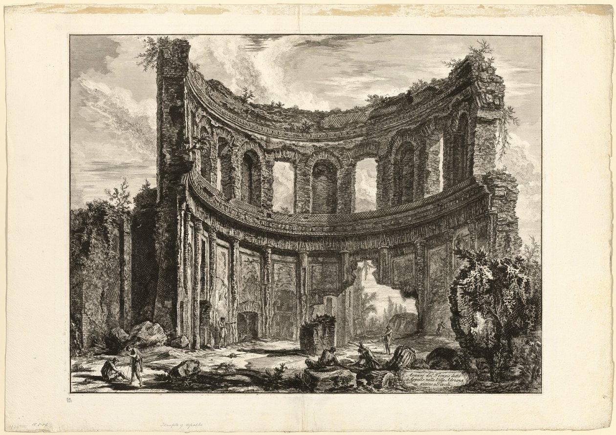 Overblijfselen van de zogenaamde Tempel van Apollo in de Villa van Hadrianus, Tivoli, van Views of Rome door Giovanni Battista Piranesi