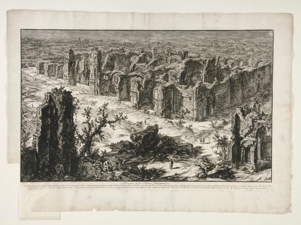 Rovine delle Terme Antoniniane (Ruïnes van de Antonijnse Baden [Baden van Caracalla]), uit Vedute di Roma door Giovanni Battista Piranesi