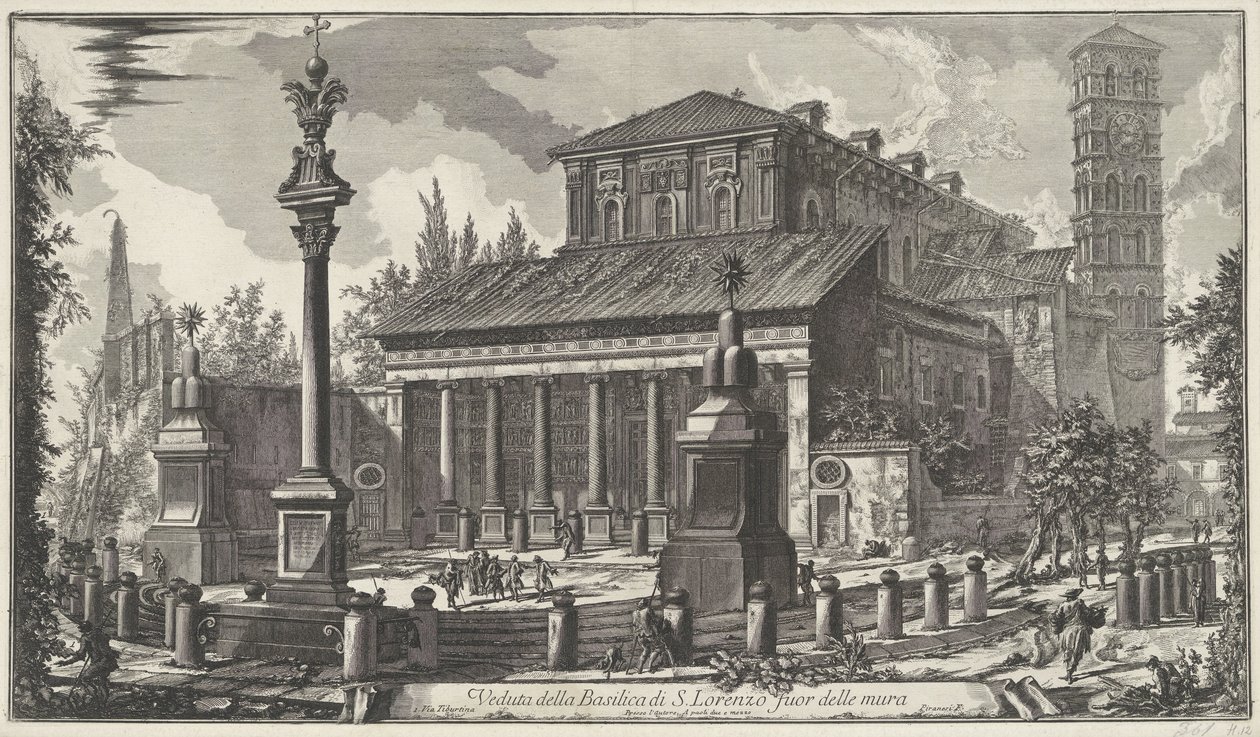 Sint-Laurens buiten de Muren te Rome door Giovanni Battista Piranesi