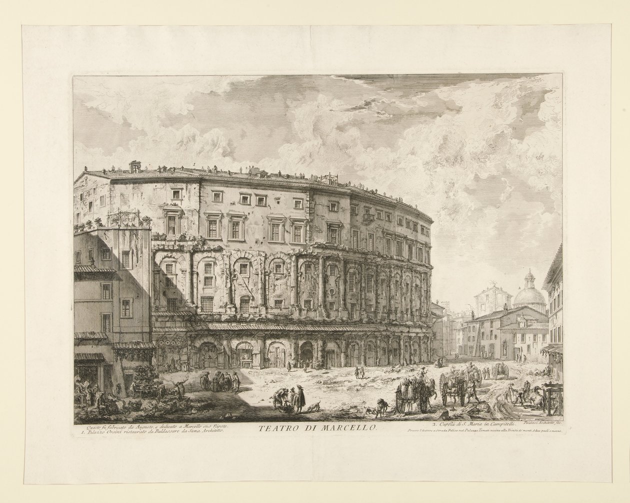 Theater van Marcellus, uit Vedute di Roma door Giovanni Battista Piranesi