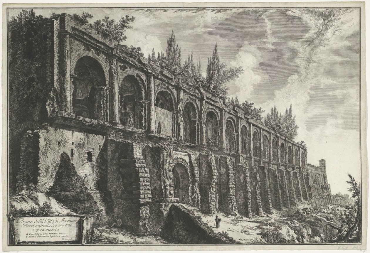 Tempel van Hercules Victor te Tivoli (Gezichten op Rome) door Giovanni Battista Piranesi