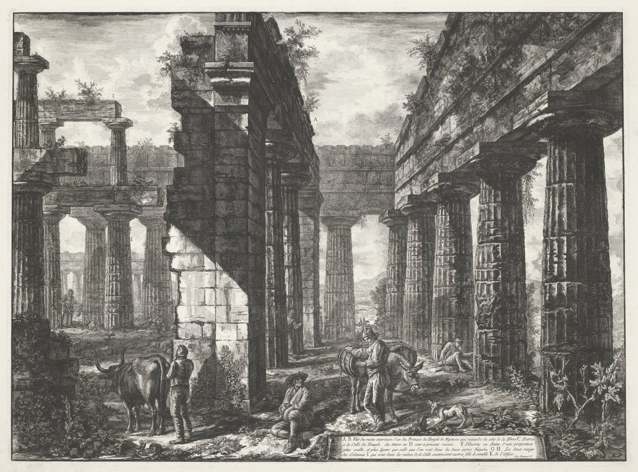 Tempel van Neptunus te Paestum door Giovanni Battista Piranesi