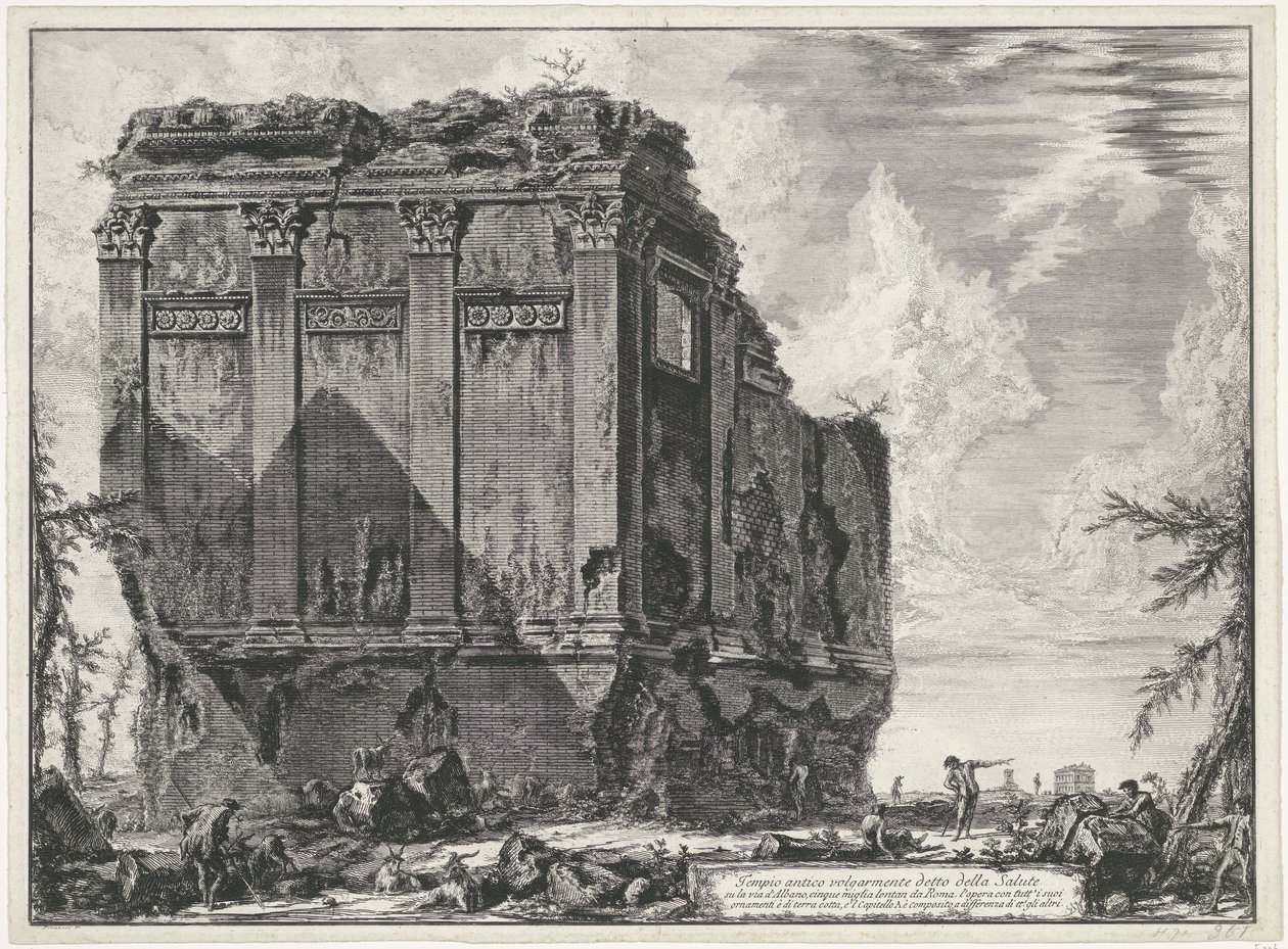 Tempel van Salus bij Rome door Giovanni Battista Piranesi