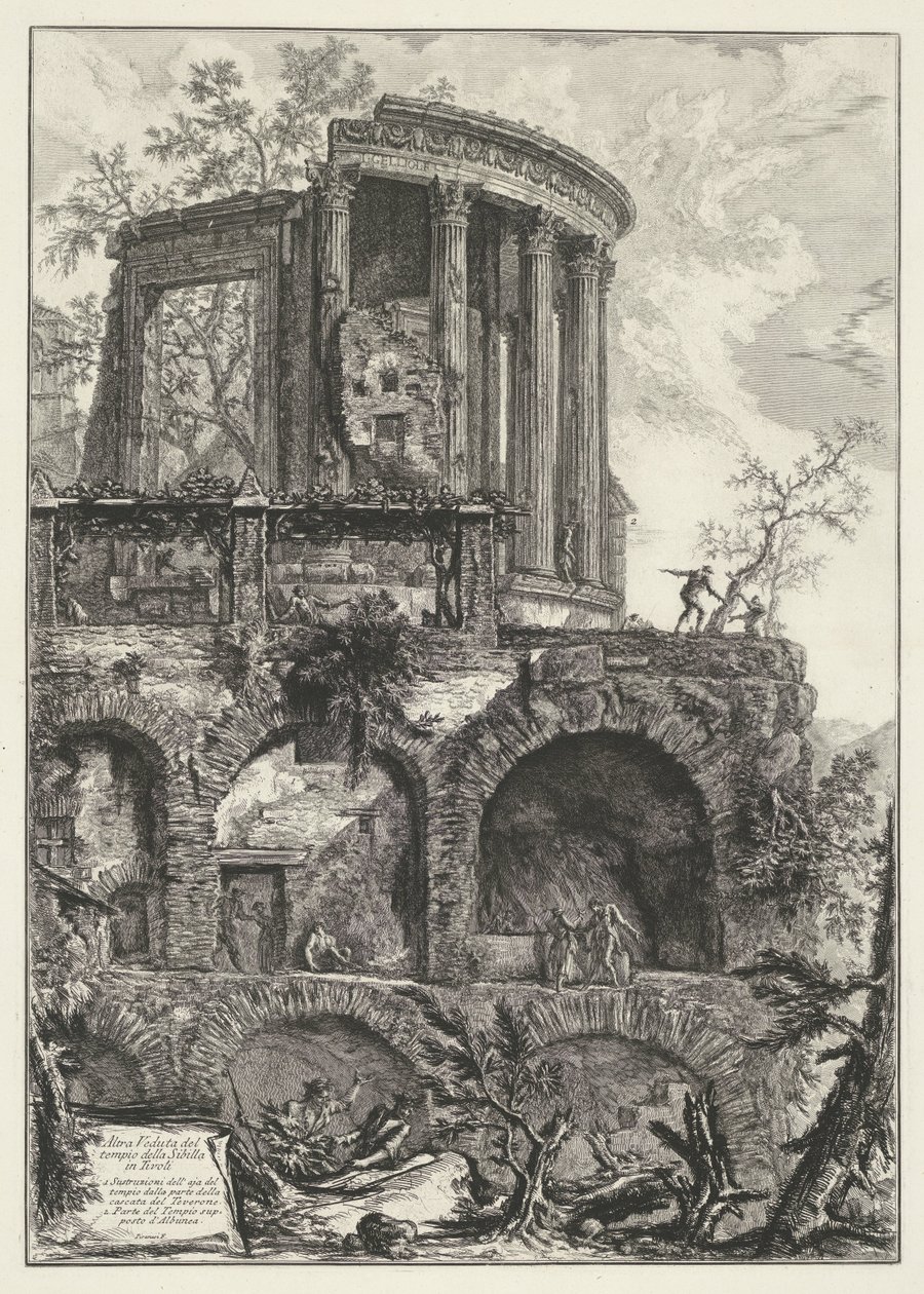 Tempel van Vesta te Tivoli door Giovanni Battista Piranesi