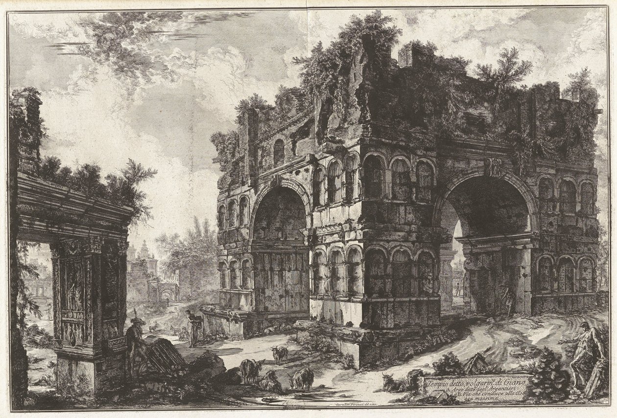 Tempel genaamd volksmond van Janus. Een boog genaamd van de door Giovanni Battista Piranesi