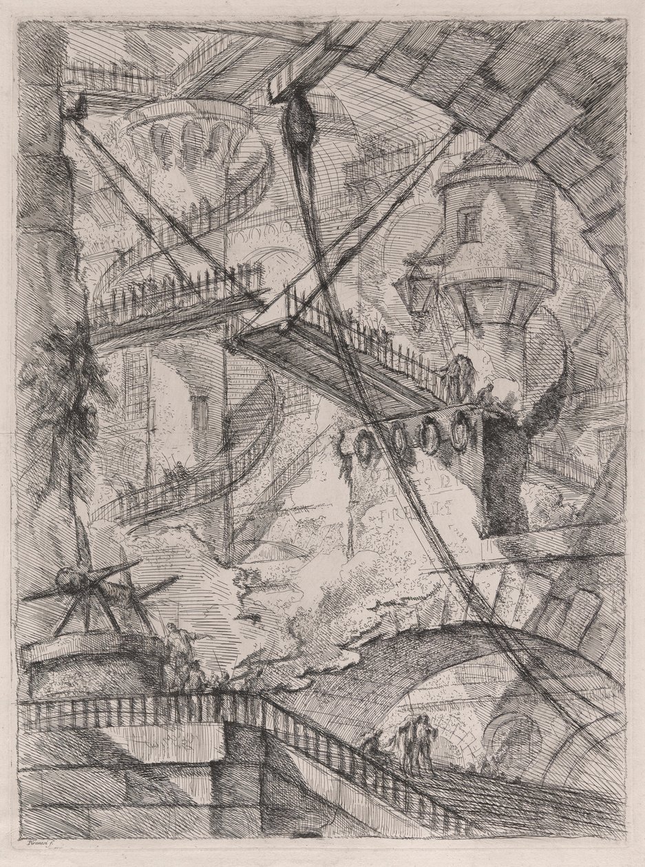 De Ophaalbrug, uit Carceri d door Giovanni Battista Piranesi