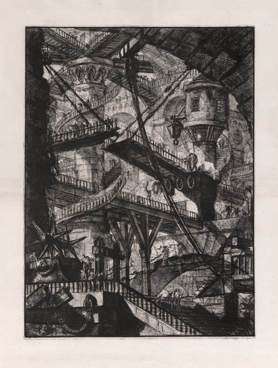 De Ophaalbrug, plaat 7 uit Carceri d door Giovanni Battista Piranesi