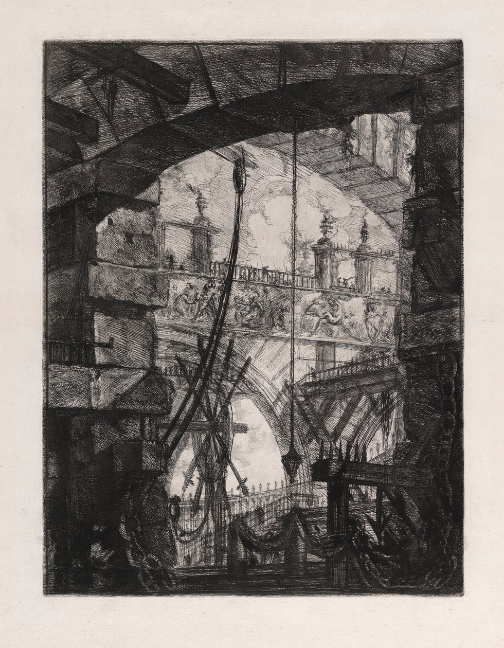 De Grote Piazza, plaat 4 uit Carceri d door Giovanni Battista Piranesi