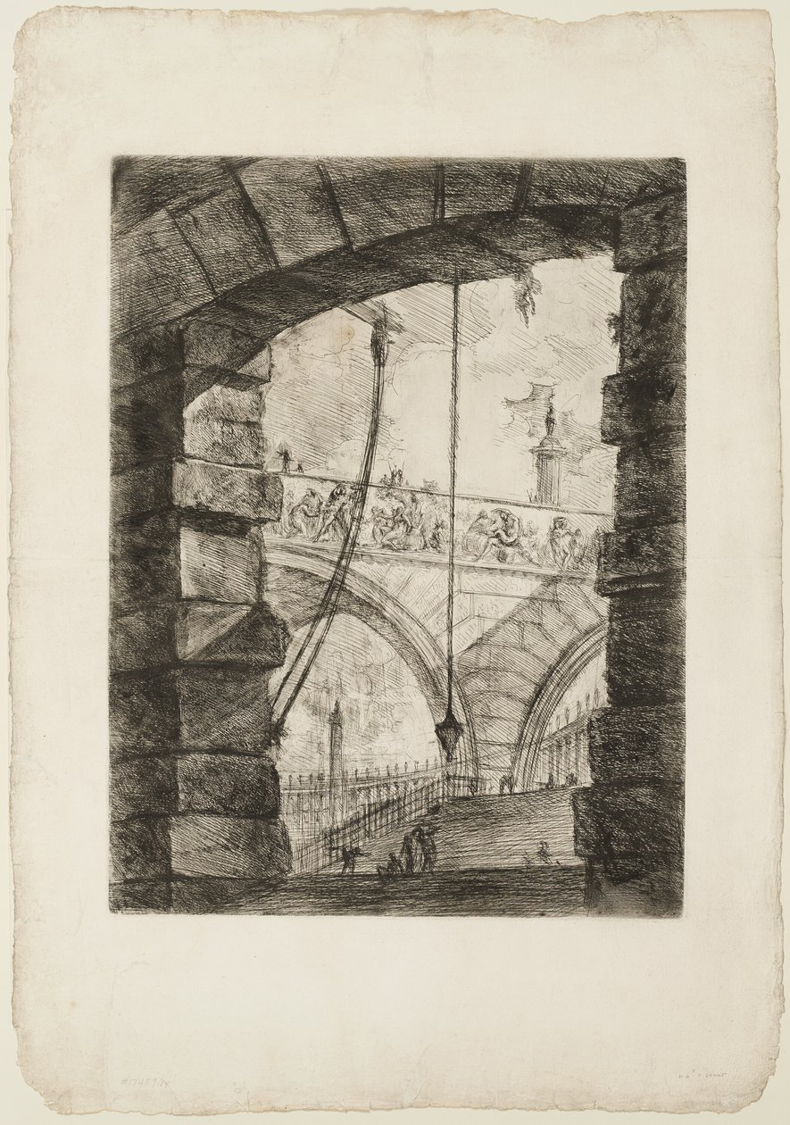 Het Grote Plein, plaat 4 uit Imaginaire Gevangenissen door Giovanni Battista Piranesi