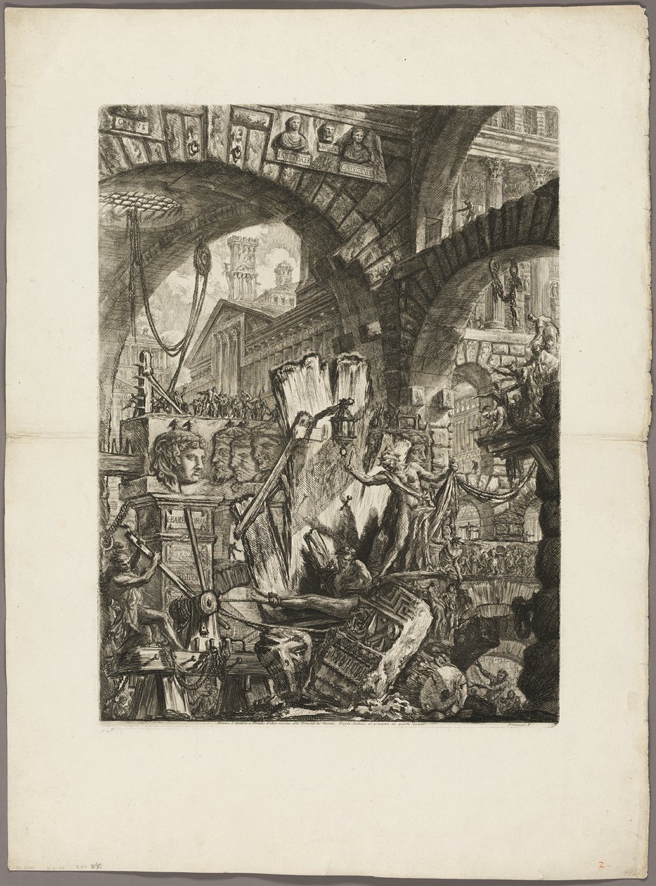 De Man op het Rek, plaat 2 uit Imaginaire Gevangenissen door Giovanni Battista Piranesi
