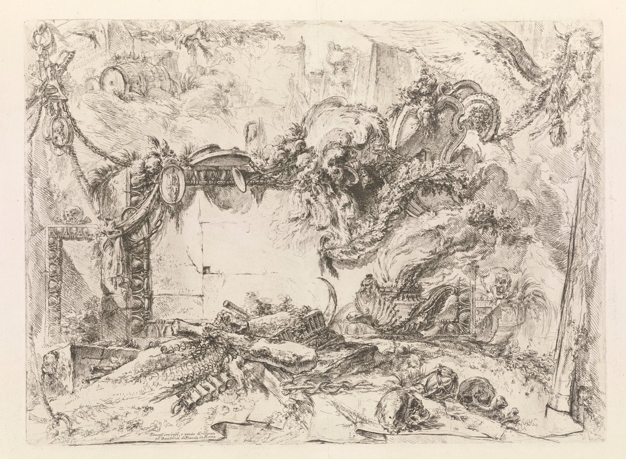 De monumentale tablet, uit Grotteschi (Grotesken) door Giovanni Battista Piranesi