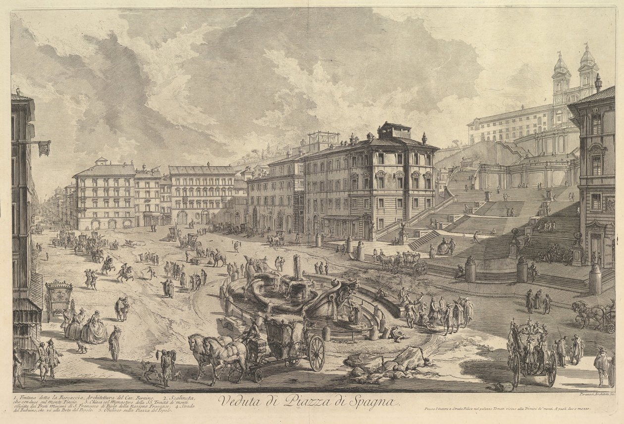 Het Piazza di Spagna door Giovanni Battista Piranesi