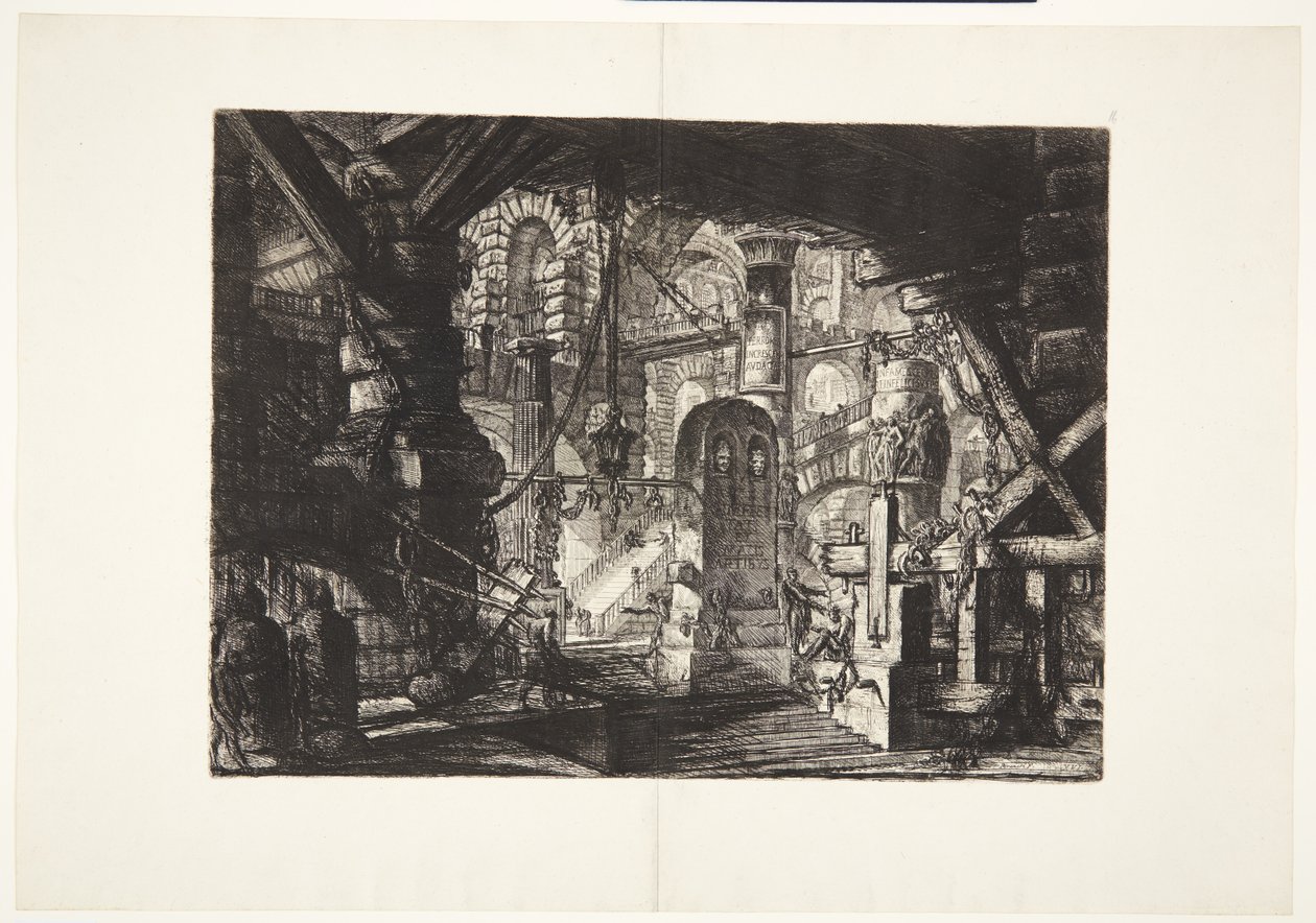 De pier met kettingen door Giovanni Battista Piranesi