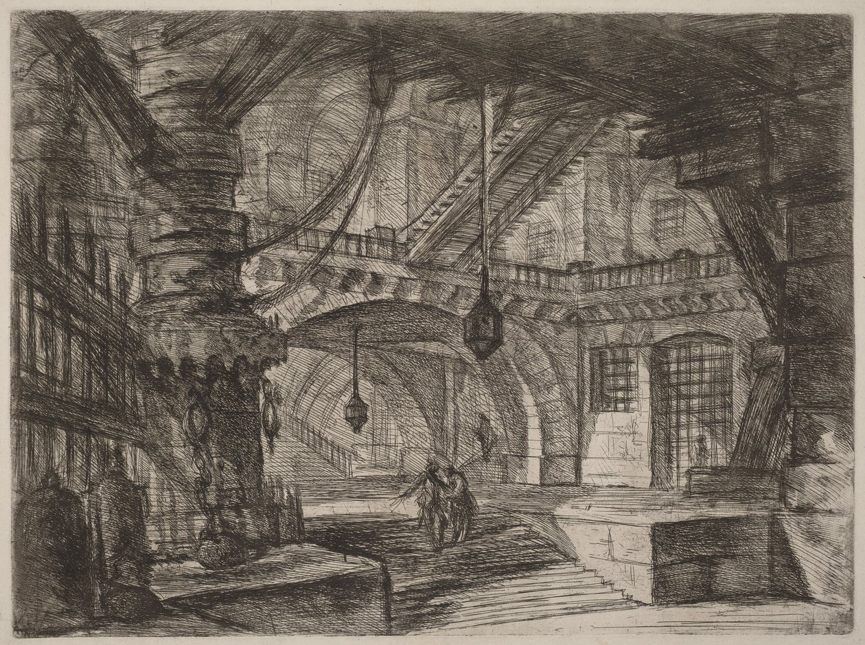 De pier met kettingen door Giovanni Battista Piranesi