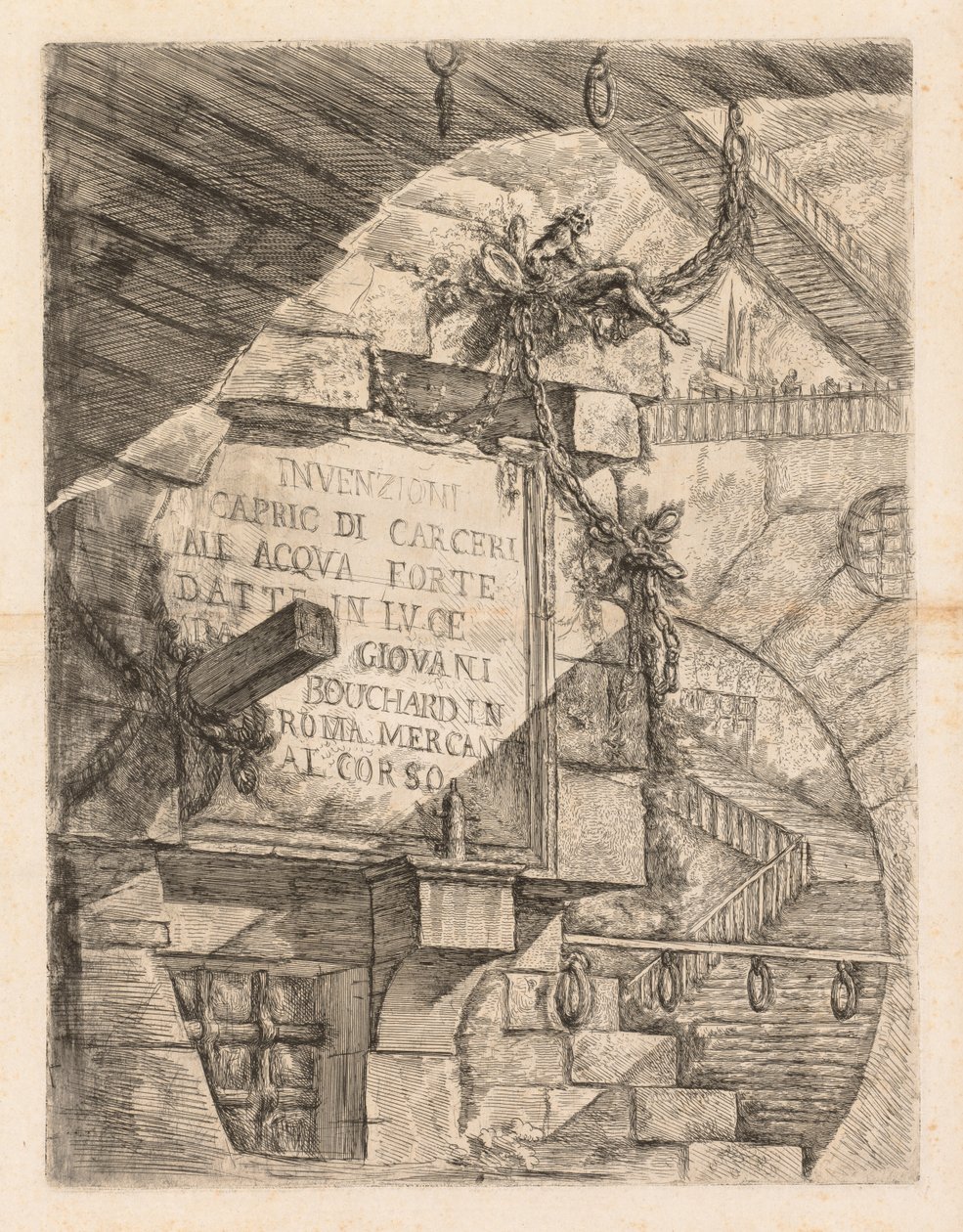 De Gevangenissen: Titelpagina -- Interieur van een Gevangenis door Giovanni Battista Piranesi