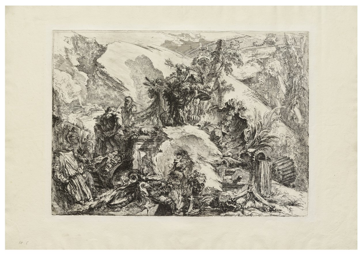 De skeletten, c. 1748 door Giovanni Battista Piranesi