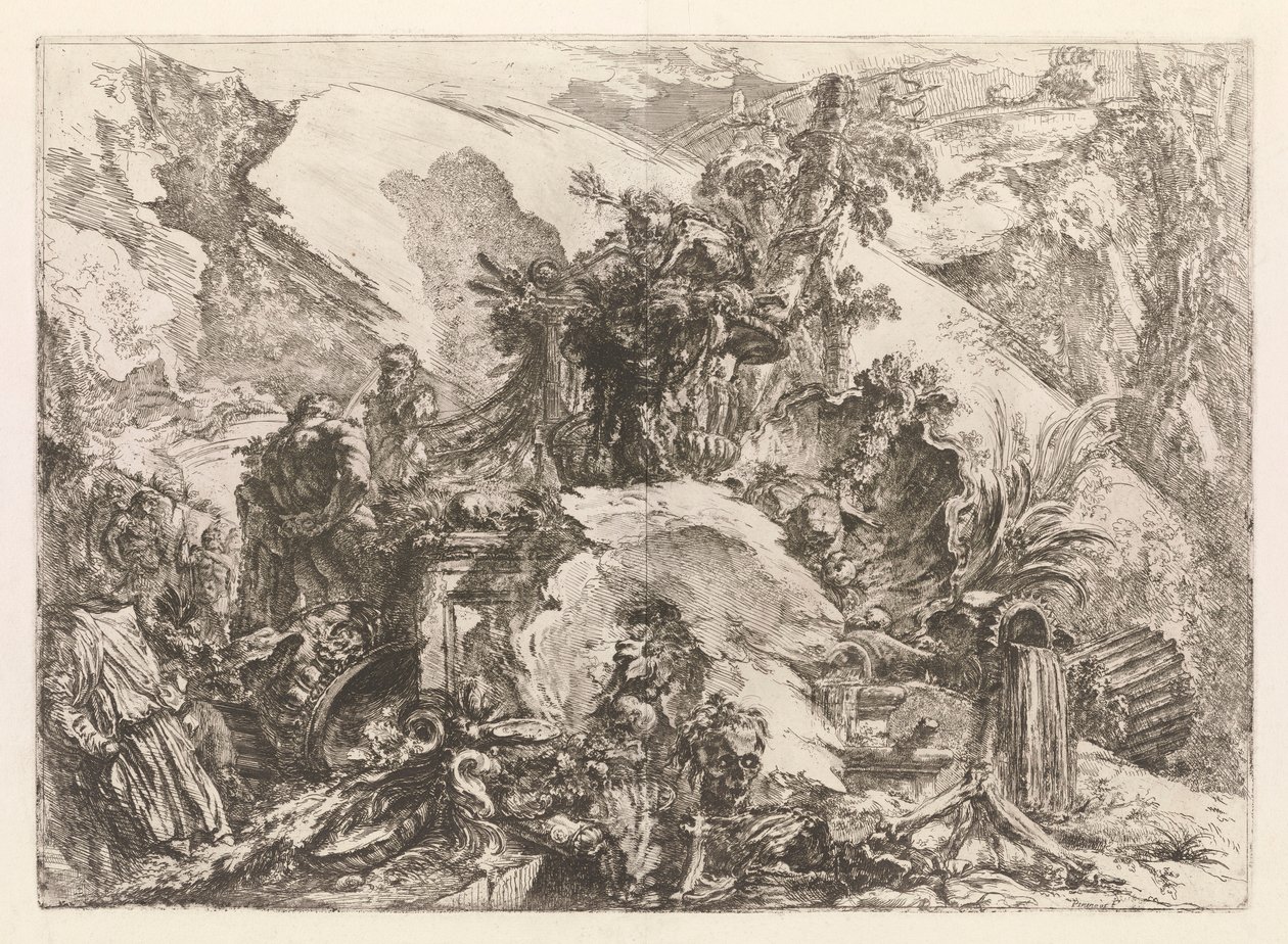 De Skeletten, uit Grotteschi (Grotseken) door Giovanni Battista Piranesi