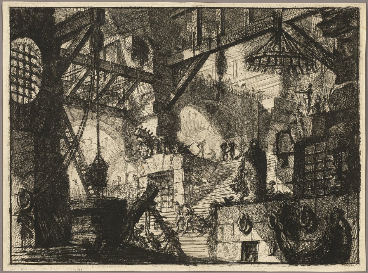 De bron, plaat 13 uit Imaginaire gevangenissen door Giovanni Battista Piranesi