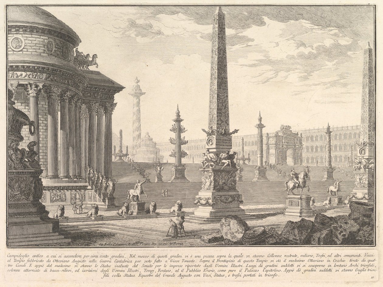 Het oude Capitool beklommen door ongeveer honderd treden . . . Campidoglio ant..., ca. 1750 door Giovanni Battista Piranesi